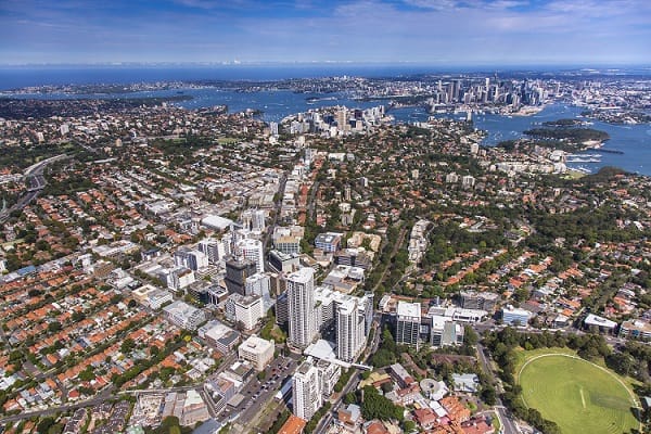 Aerial of Saint Leonards Sydney